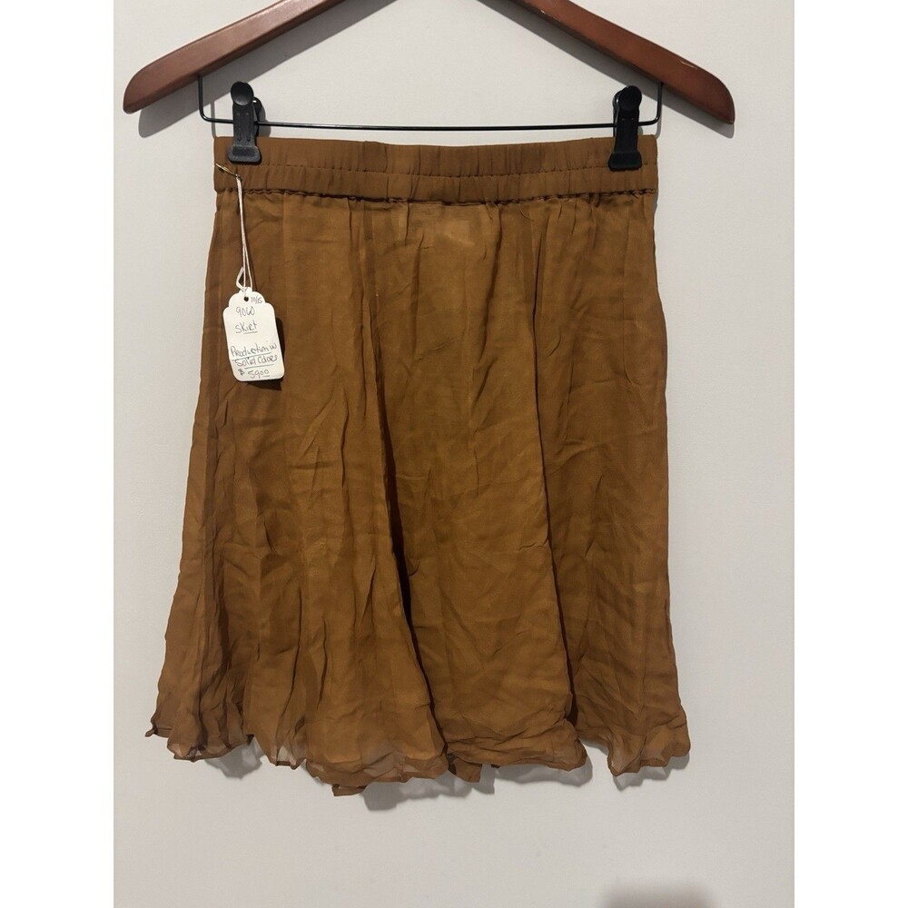 Vintage 100% Silk Midi Skirt Ran Out Of The Blue Size Medium Net Deadstock